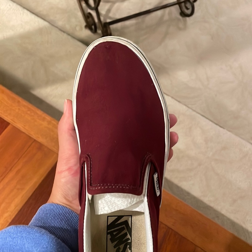 Maroon Slip On Vans